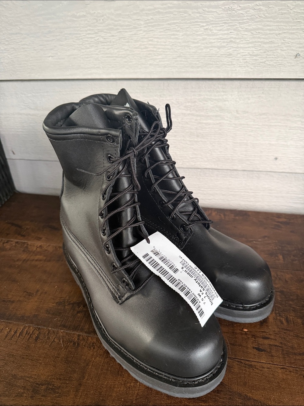 ALTAMA Men's Black Leather Tactical Boots